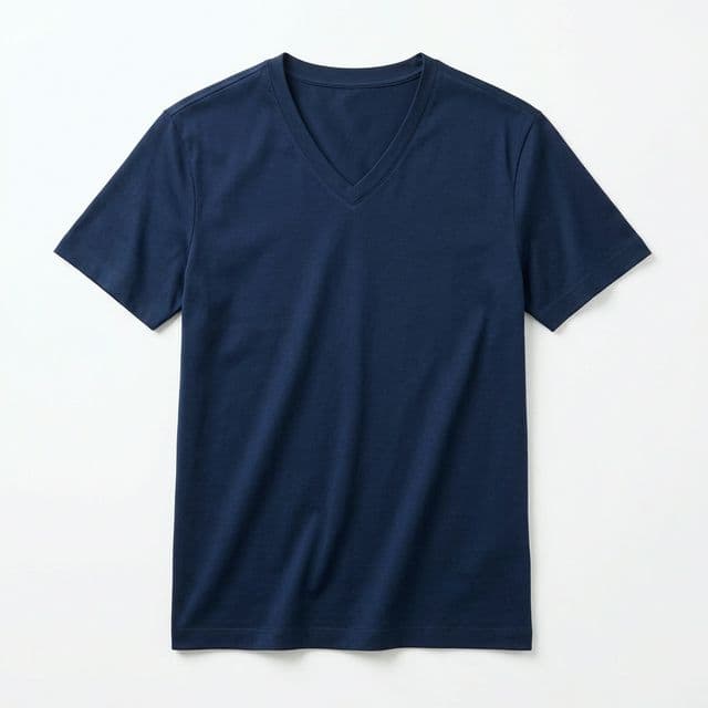 Premium Pima V-Neck in Deep Navy